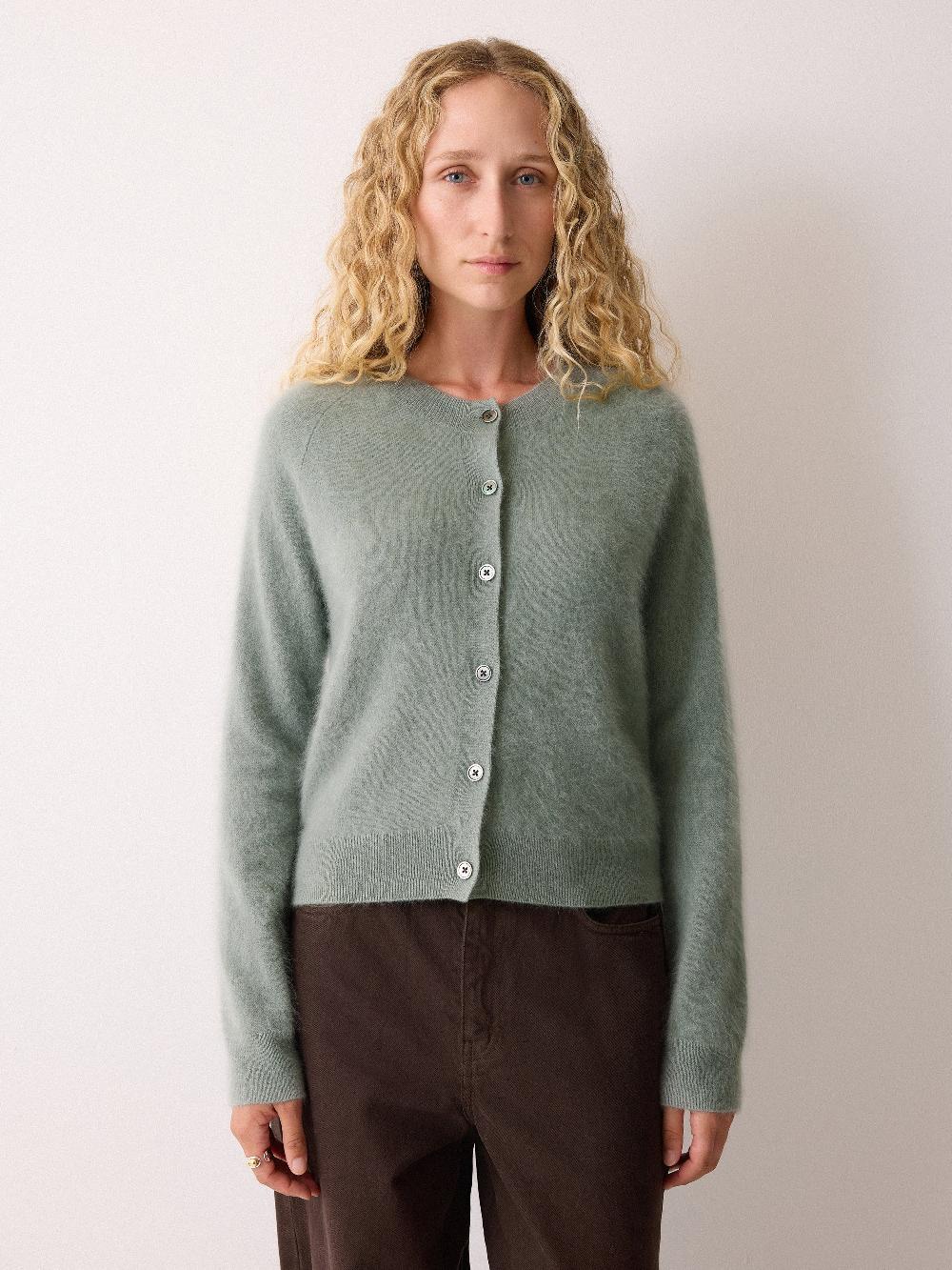jigsaw Halo Cashmere Cardigan Green