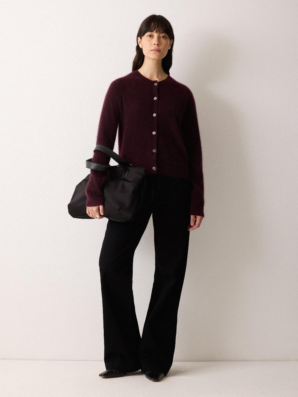 Jigsaw Halo Cashmere Cardigan Purple