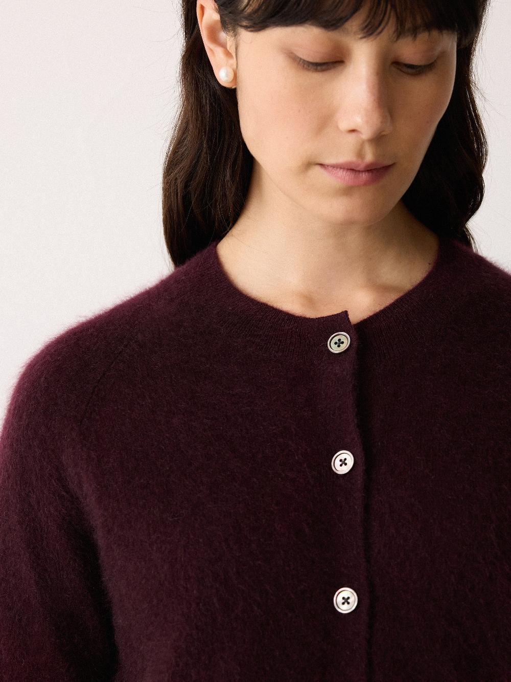 Jigsaw Halo Cashmere Cardigan Purple