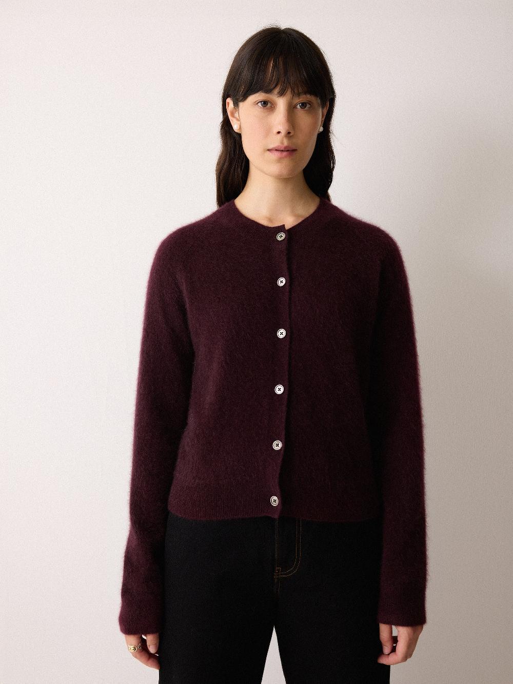 jigsaw Halo Cashmere Cardigan Purple