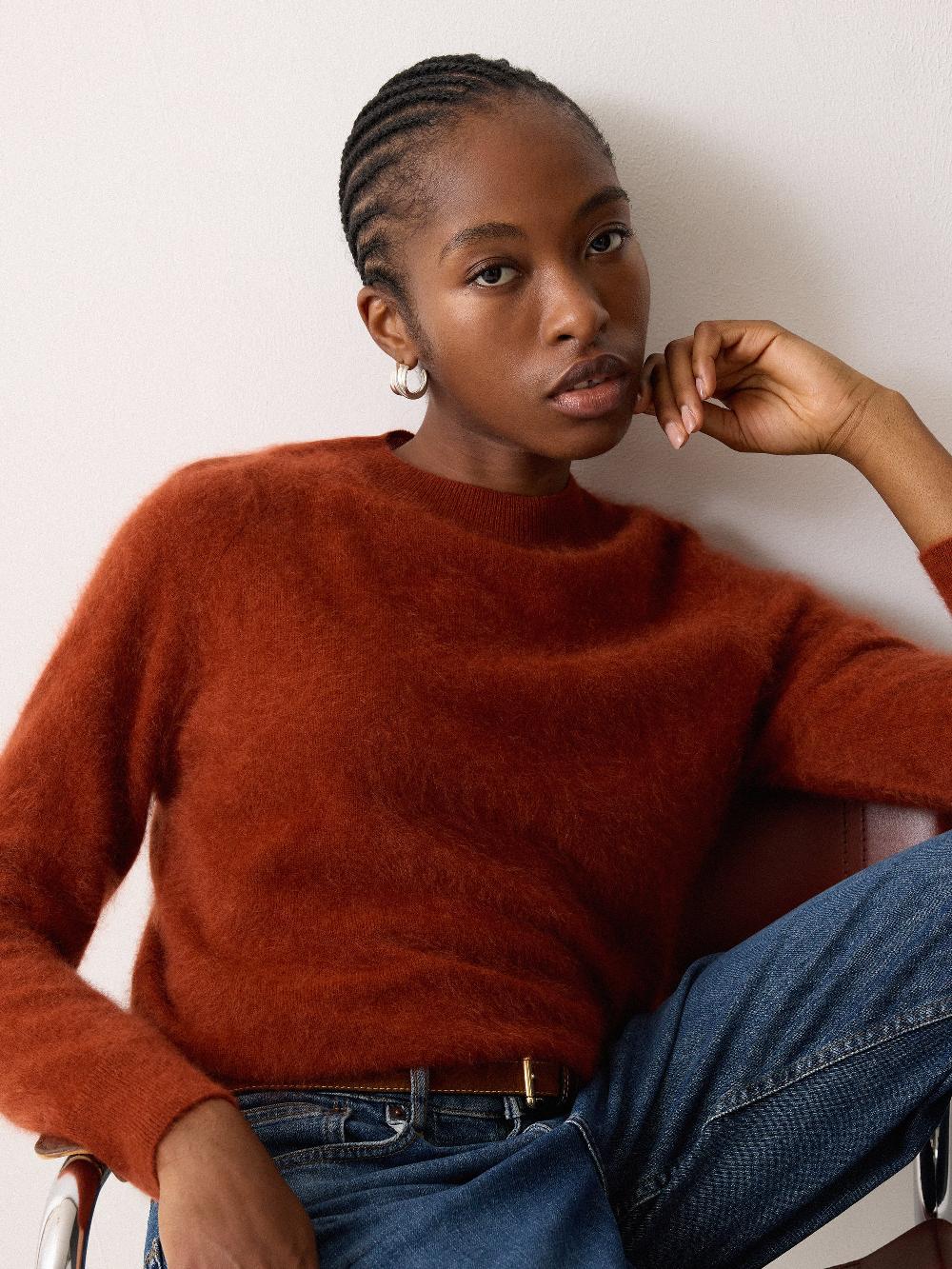 jigsaw Halo Cashmere Jumper Auburn