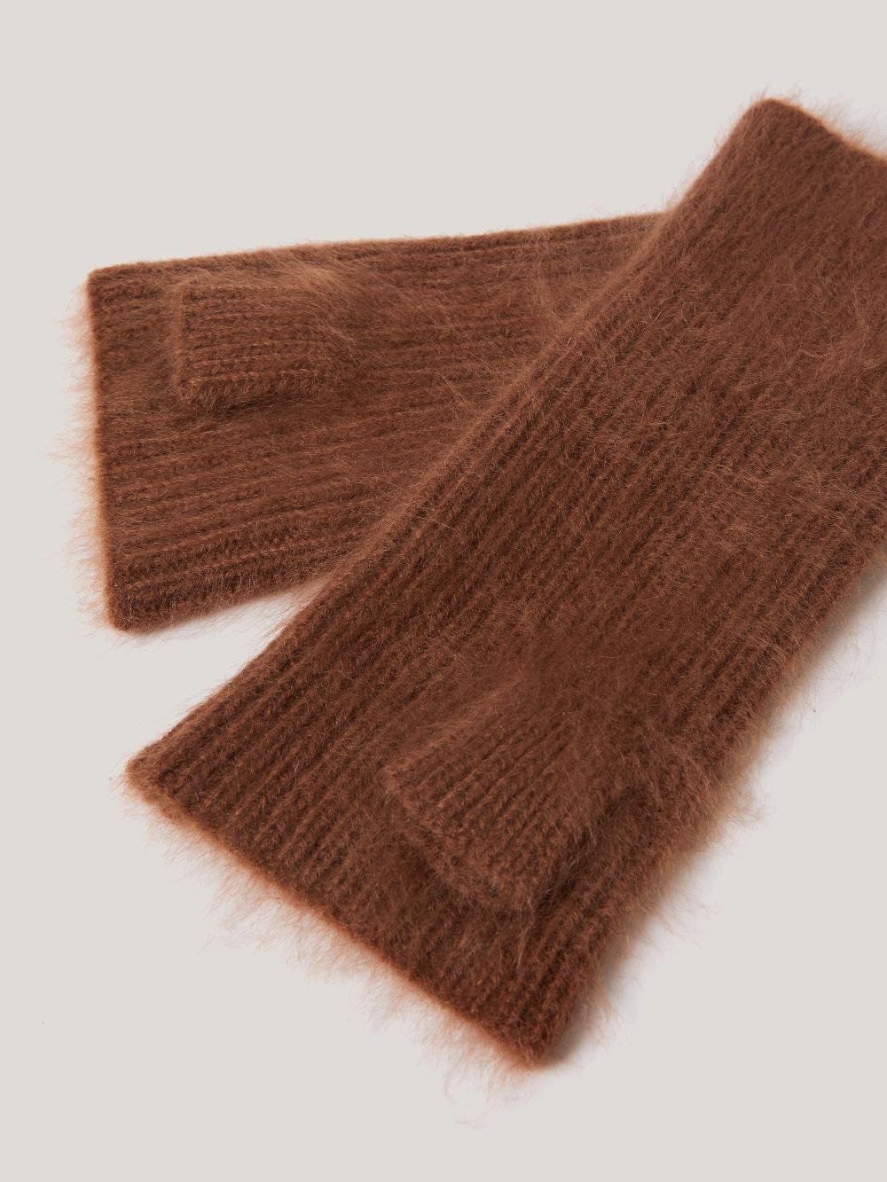 Jigsaw Halo Cashmere Mittens Ginger