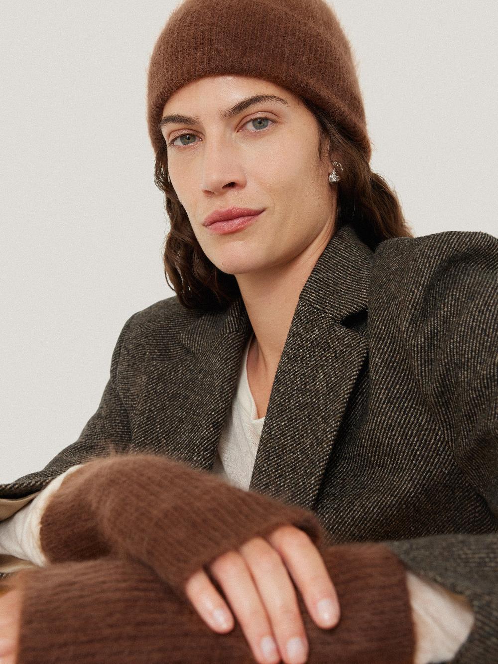 Jigsaw Halo Cashmere Mittens Ginger