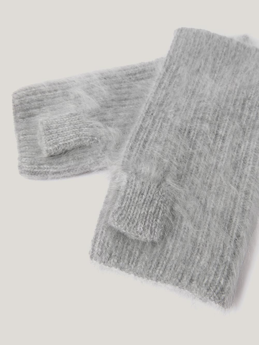 Jigsaw Halo Cashmere Mittens Grey