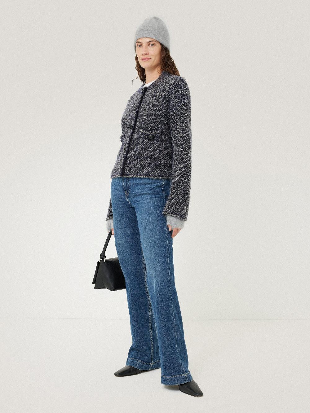 Jigsaw Halo Cashmere Mittens Grey