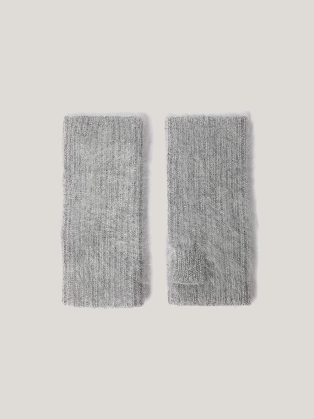 jigsaw Halo Cashmere Mittens Grey