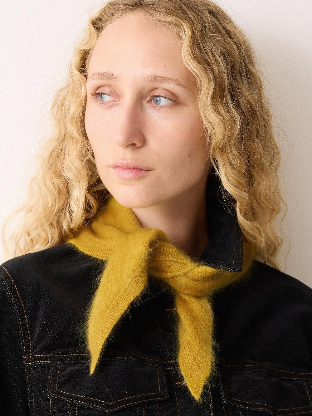 jigsaw Halo Cashmere Triangle Scarf Mustard