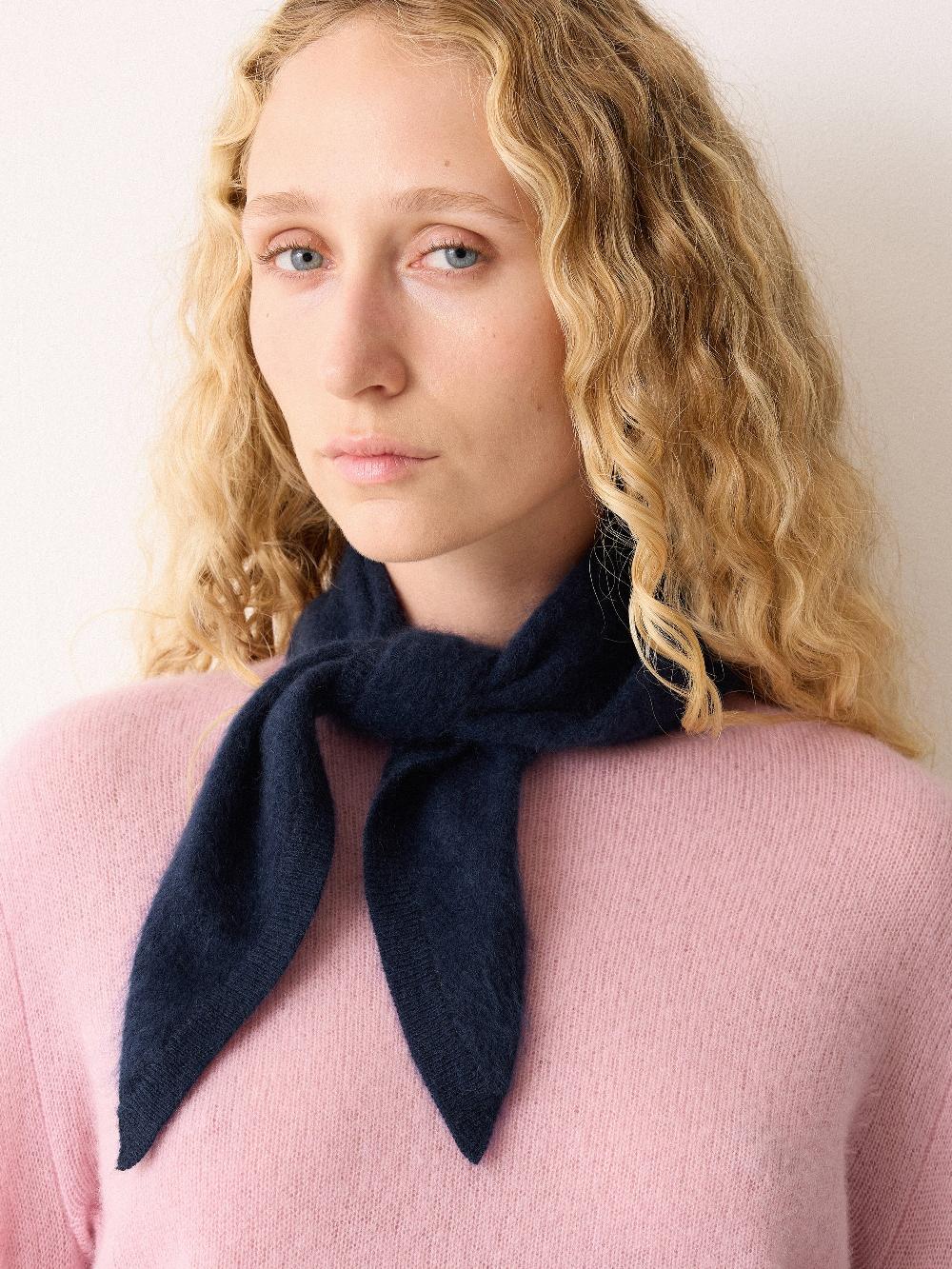 jigsaw Halo Cashmere Triangle Scarf Navy