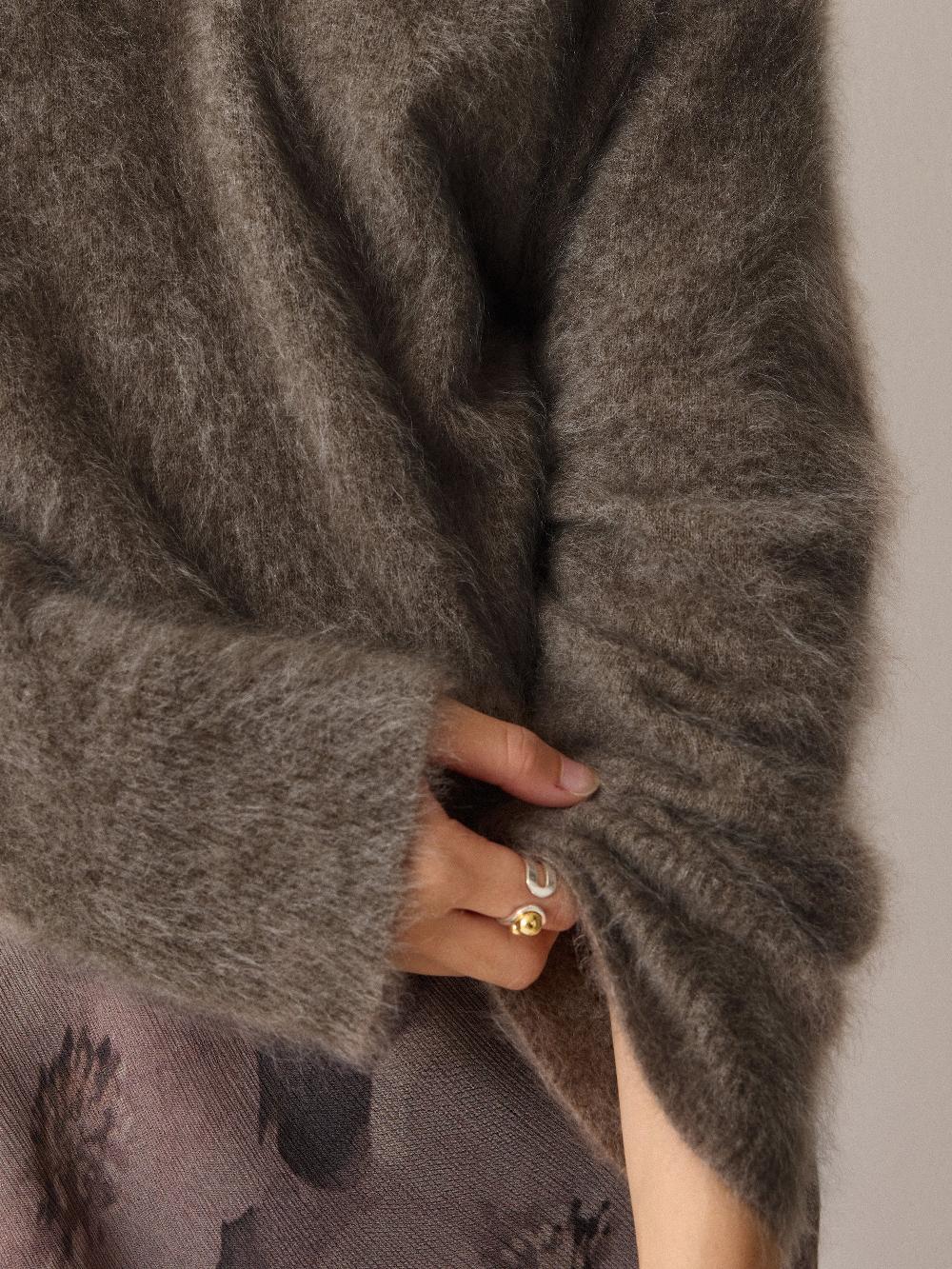 Jigsaw Halo Cashmere V Neck Jumper Taupe