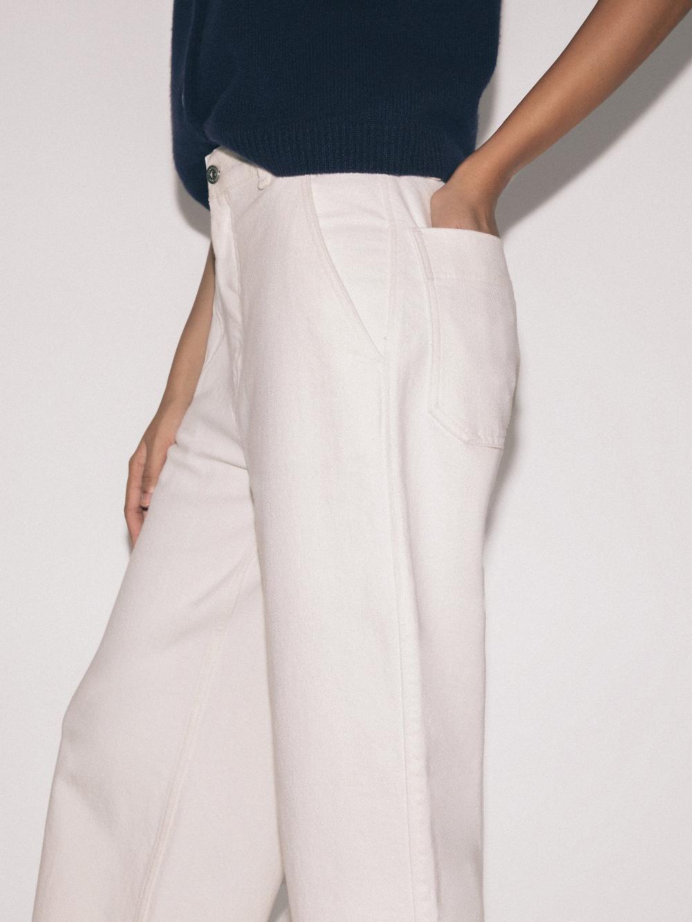 Jigsaw Hampstead Wide Leg Jean White