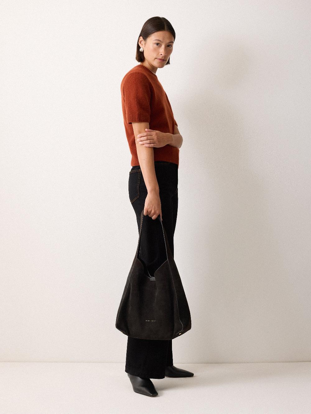 Jigsaw Heckfield Suede Tote Chocolate