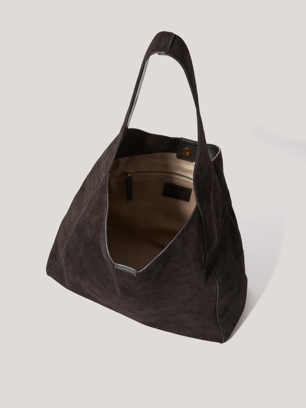 Jigsaw Heckfield Suede Tote Chocolate