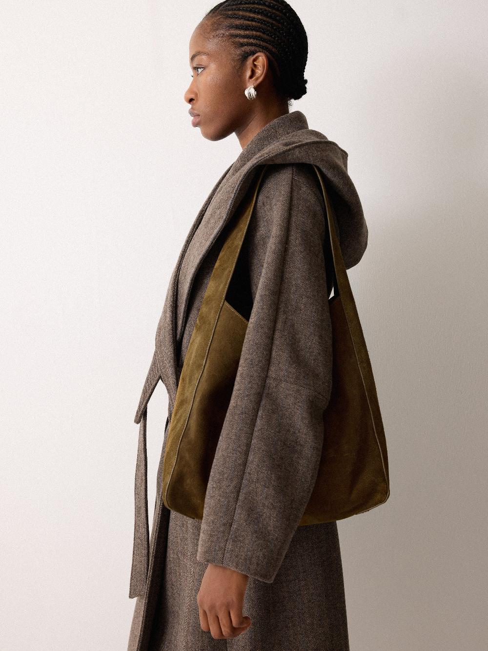 jigsaw Heckfield Suede Tote Khaki