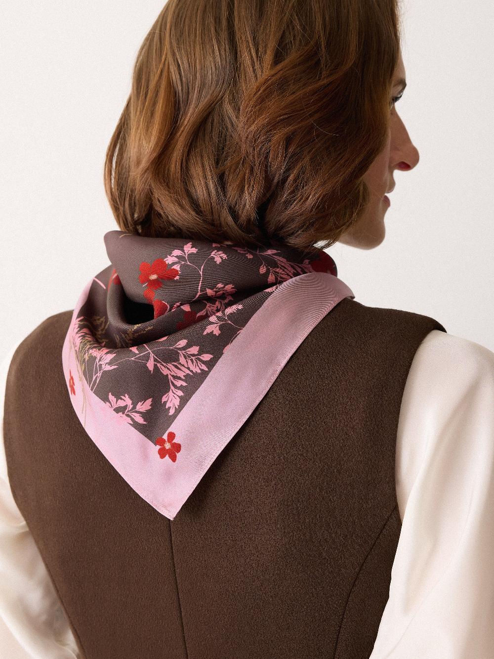 jigsaw Heritage Chinoiserie Silk Scarf Pink