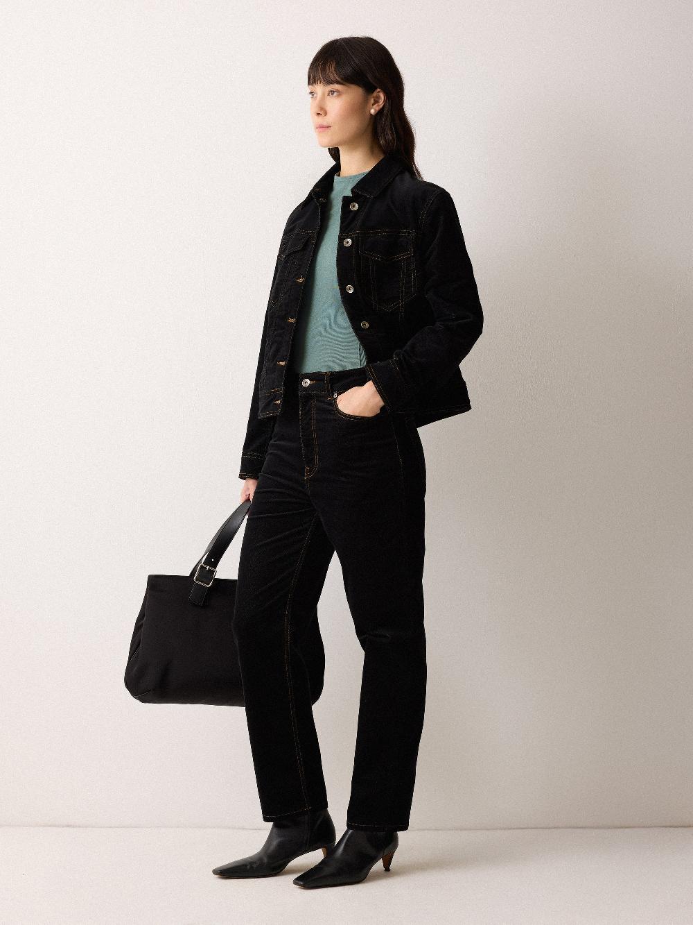 Jigsaw High Neck Seam Detail Top Blue