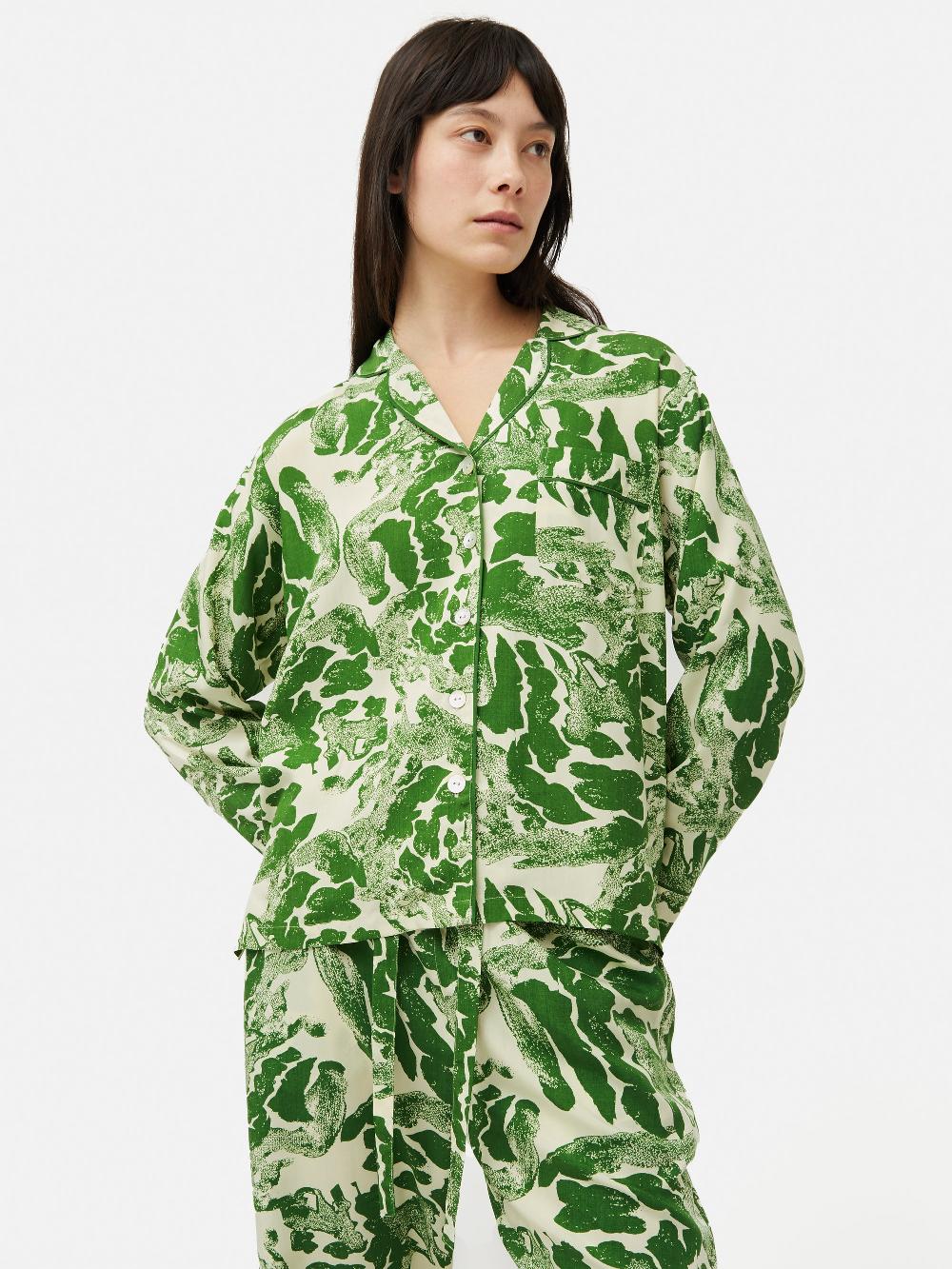 Jigsaw Ink Wave Modal Pyjama Green
