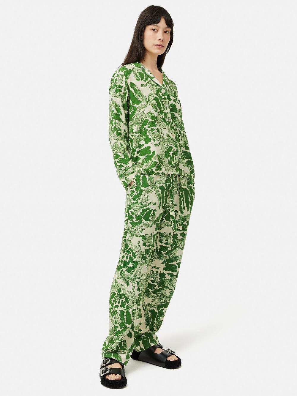 jigsaw Ink Wave Modal Pyjama Green