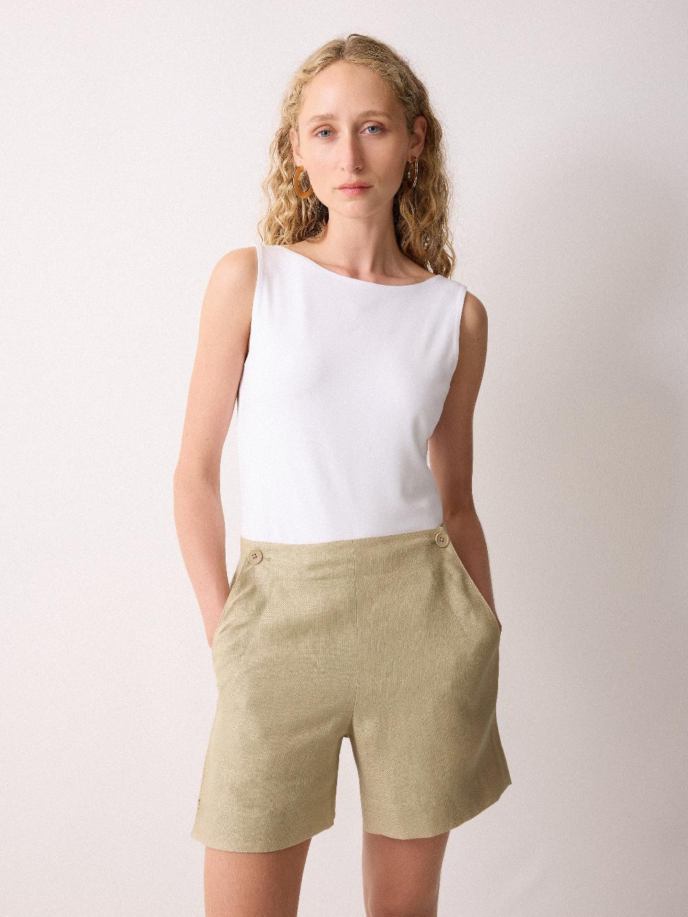 Jigsaw Irish Linen Sailor Short Sand