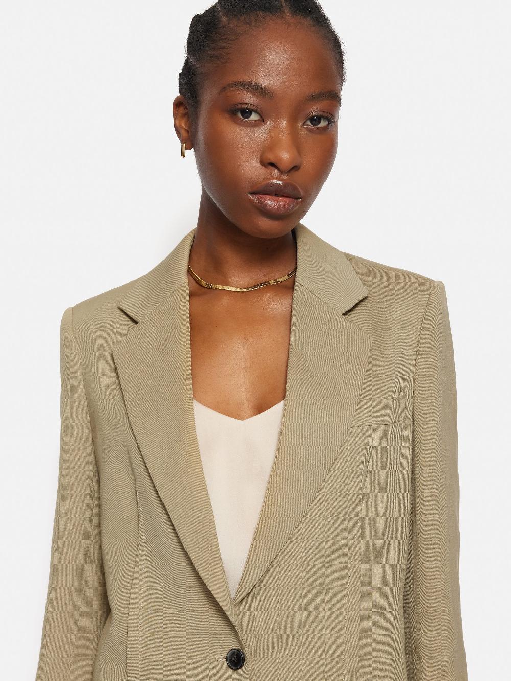 Jigsaw Italian Linen Gibson Blazer Sand