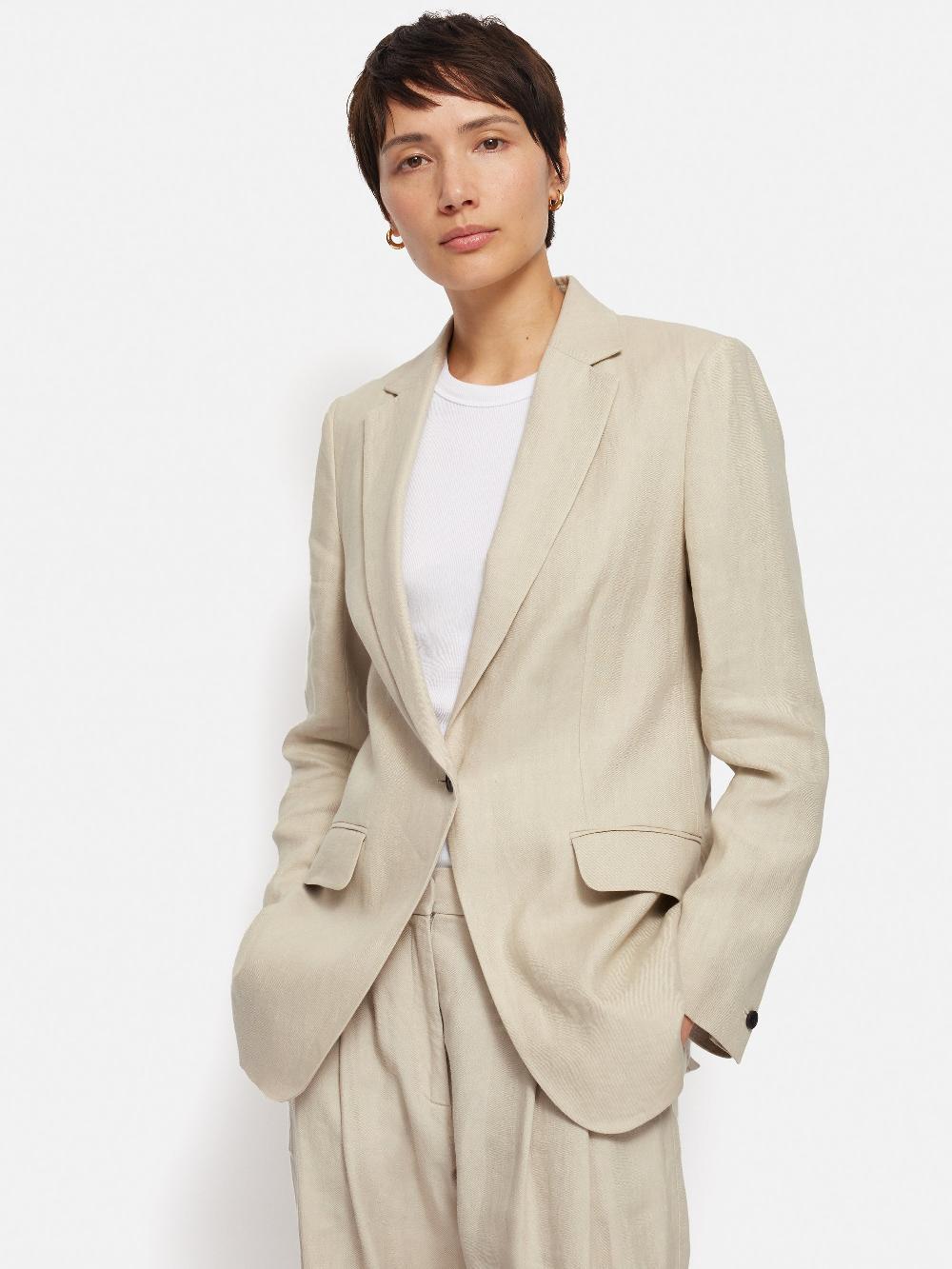 jigsaw Italian Linen Knox Blazer Stone