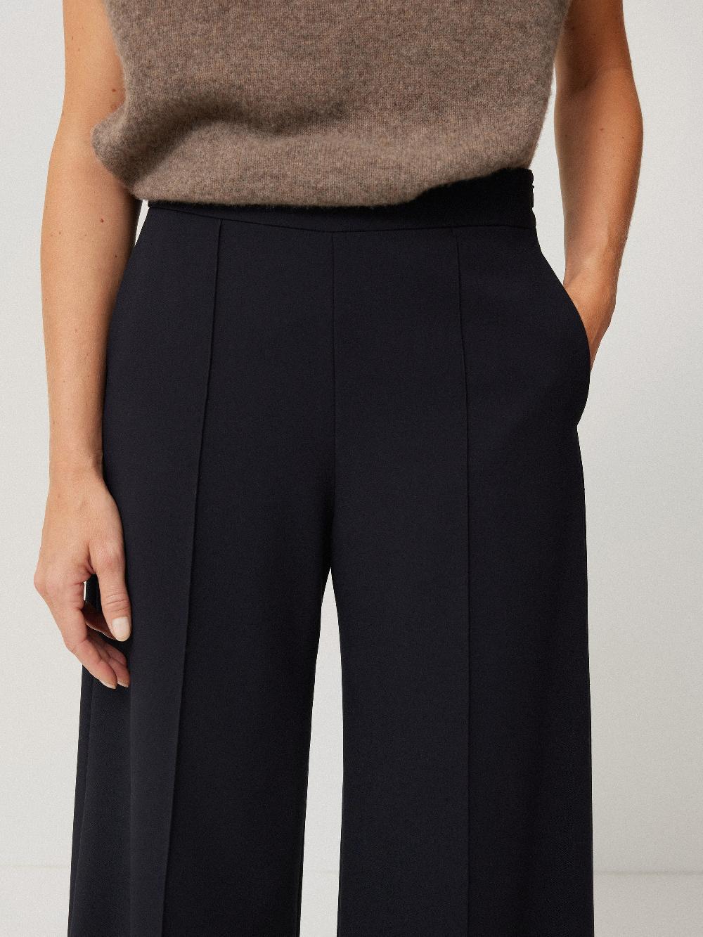 Jigsaw Italian Modern Crepe Sailor Trouser Navy