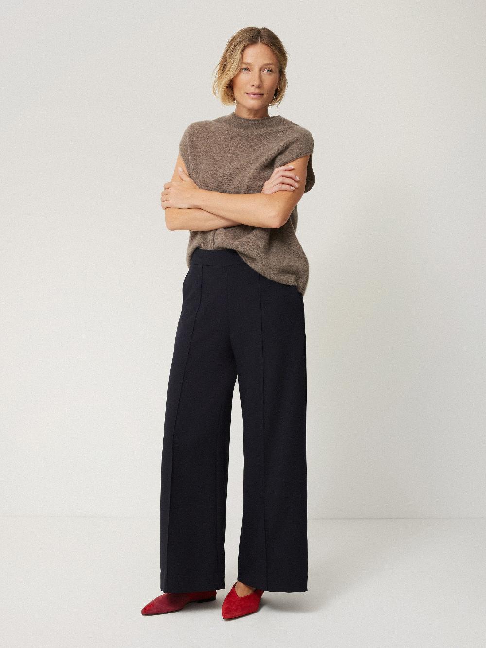 Jigsaw Italian Modern Crepe Sailor Trouser Navy