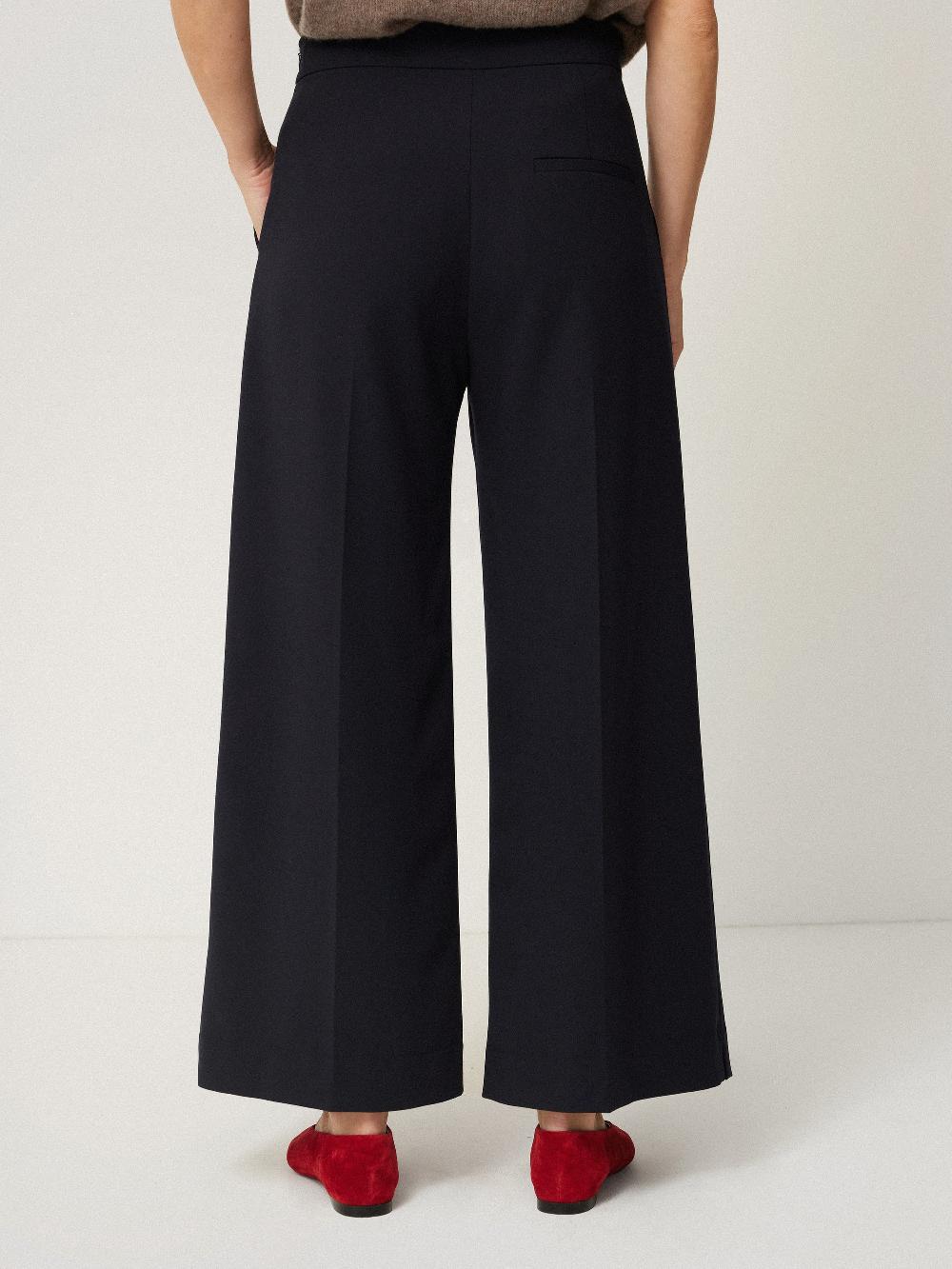 Jigsaw Italian Modern Crepe Sailor Trouser Navy