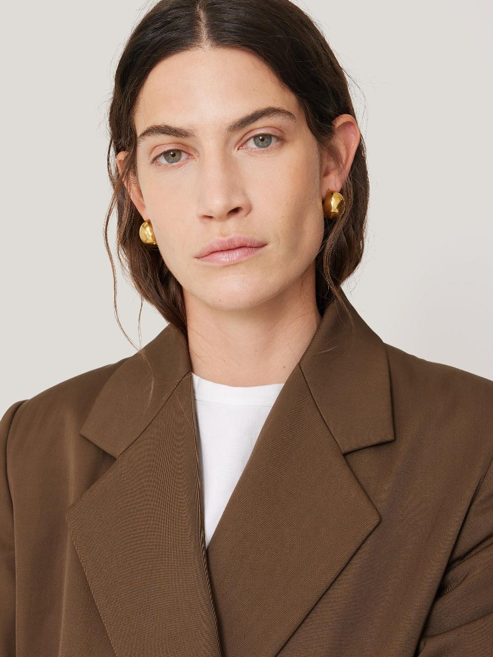 Jigsaw Italian Twill Oversized Coat Brown