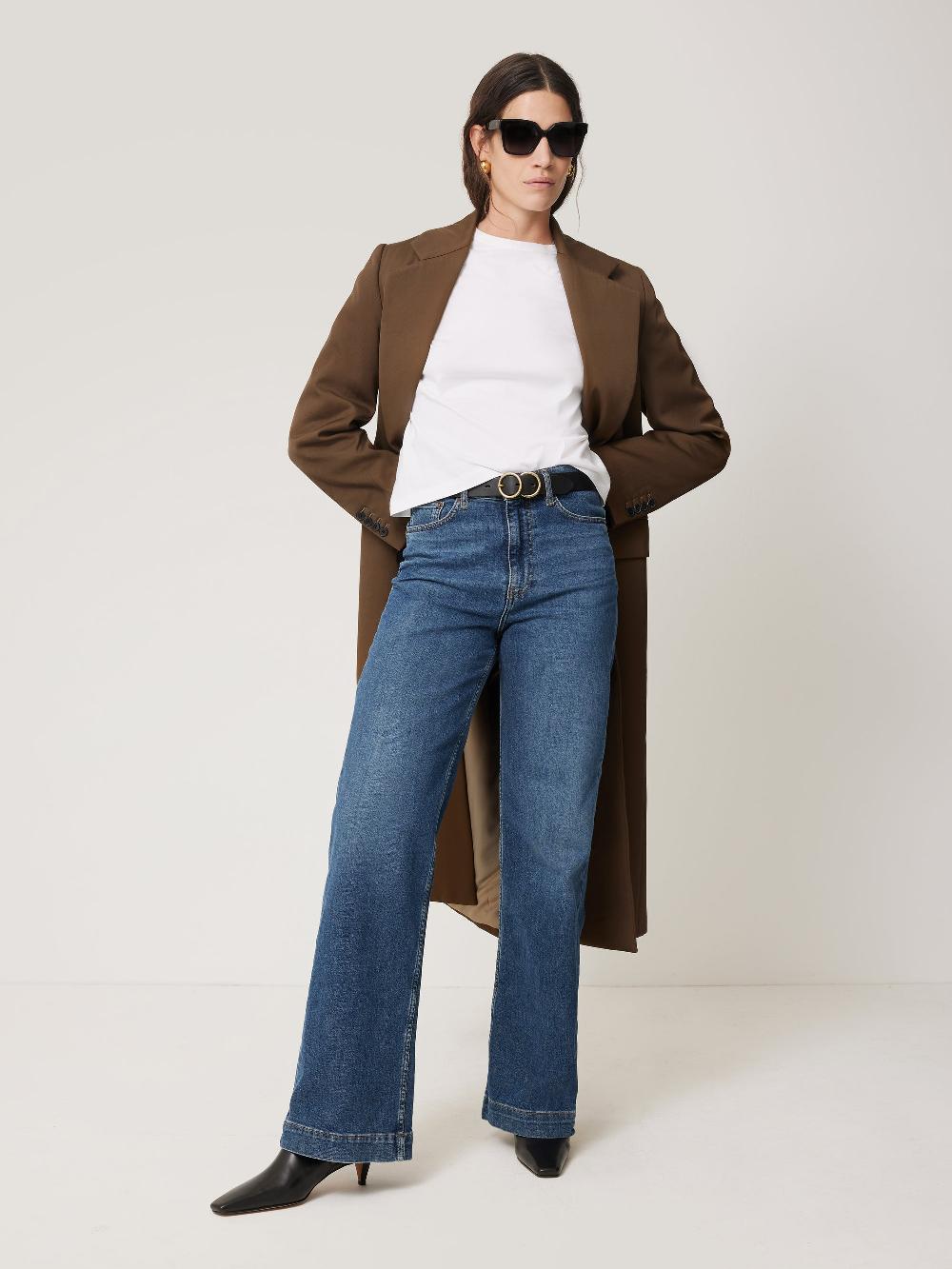 jigsaw Italian Twill Oversized Coat Brown