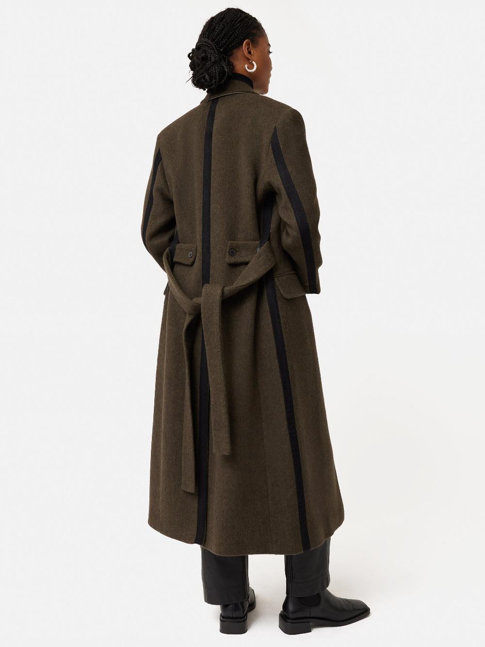 Jigsaw Italian Wool Maxi Coat Brown
