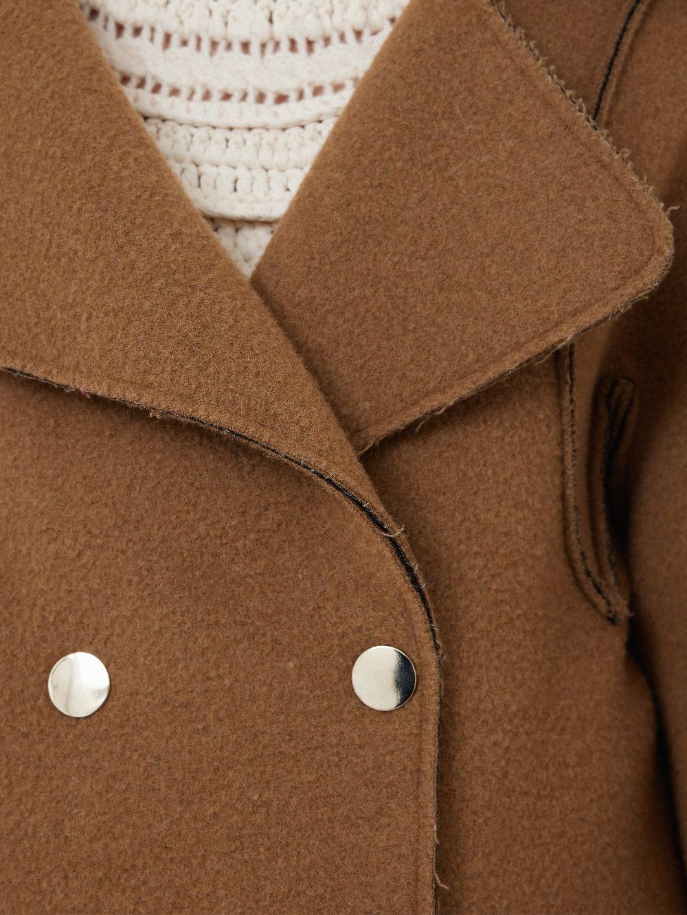 Jigsaw Italian Wool Raw Edge Coat Camel