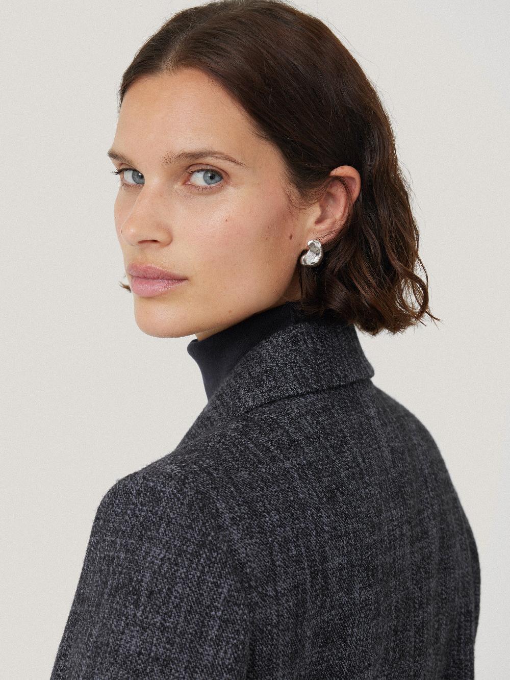 Jigsaw Kelvin Boucle Cropped Jacket Navy