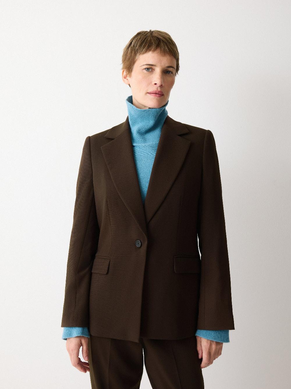 jigsaw Kenley Crepe Blazer Brown