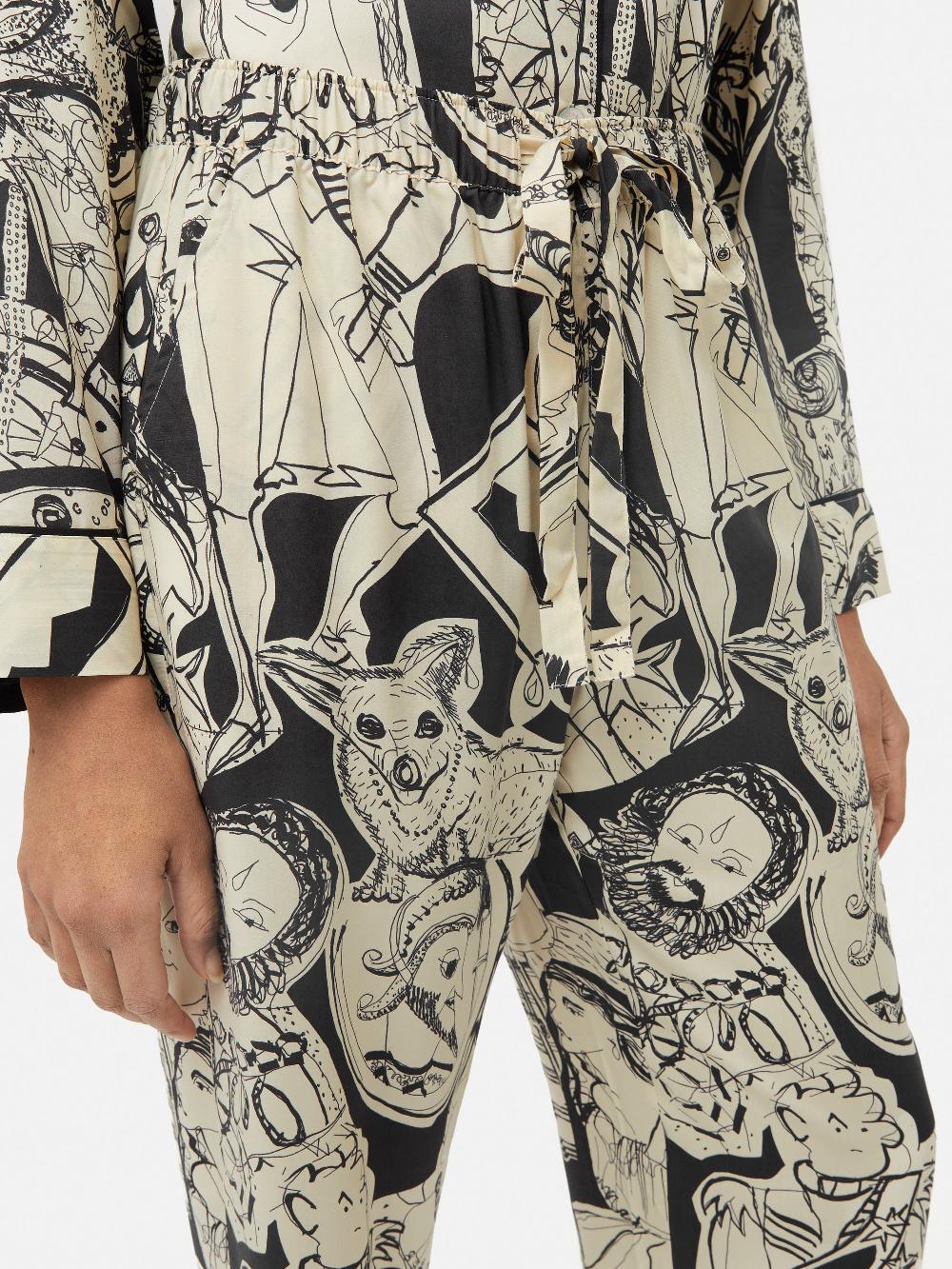 Jigsaw Kings & Queens Pyjama Monochrome