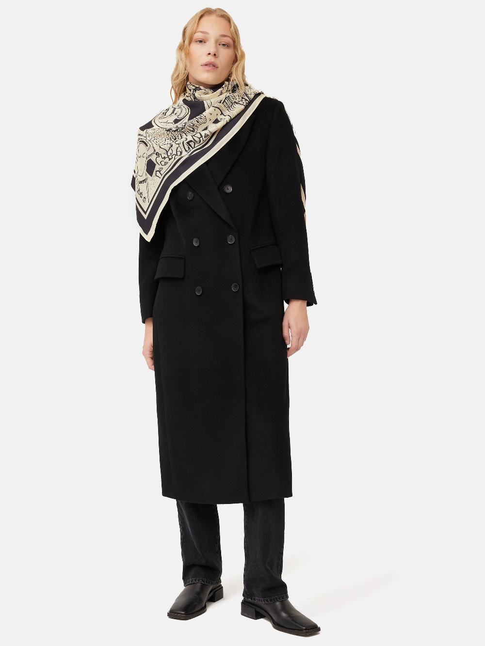 Jigsaw Kings & Queens Silk Scarf Monochrome