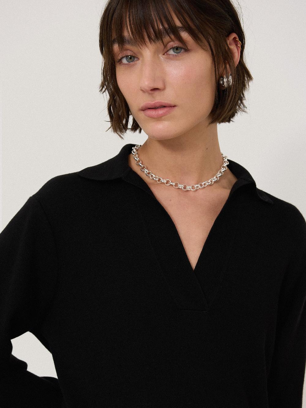 Jigsaw Knitted Kaftan Tunic Black