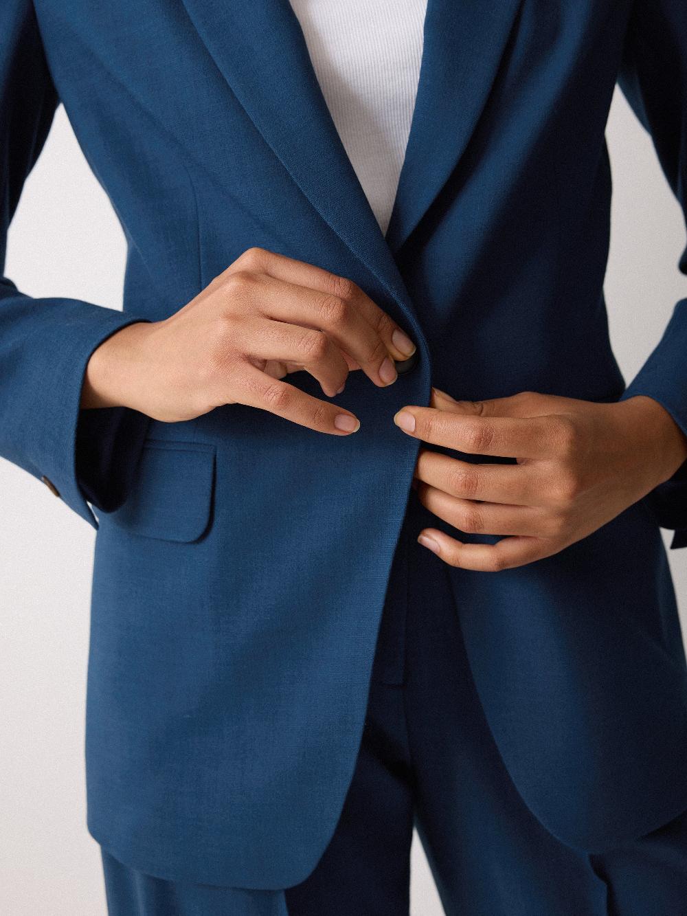 Jigsaw Knox Crosshatch Blazer Blue