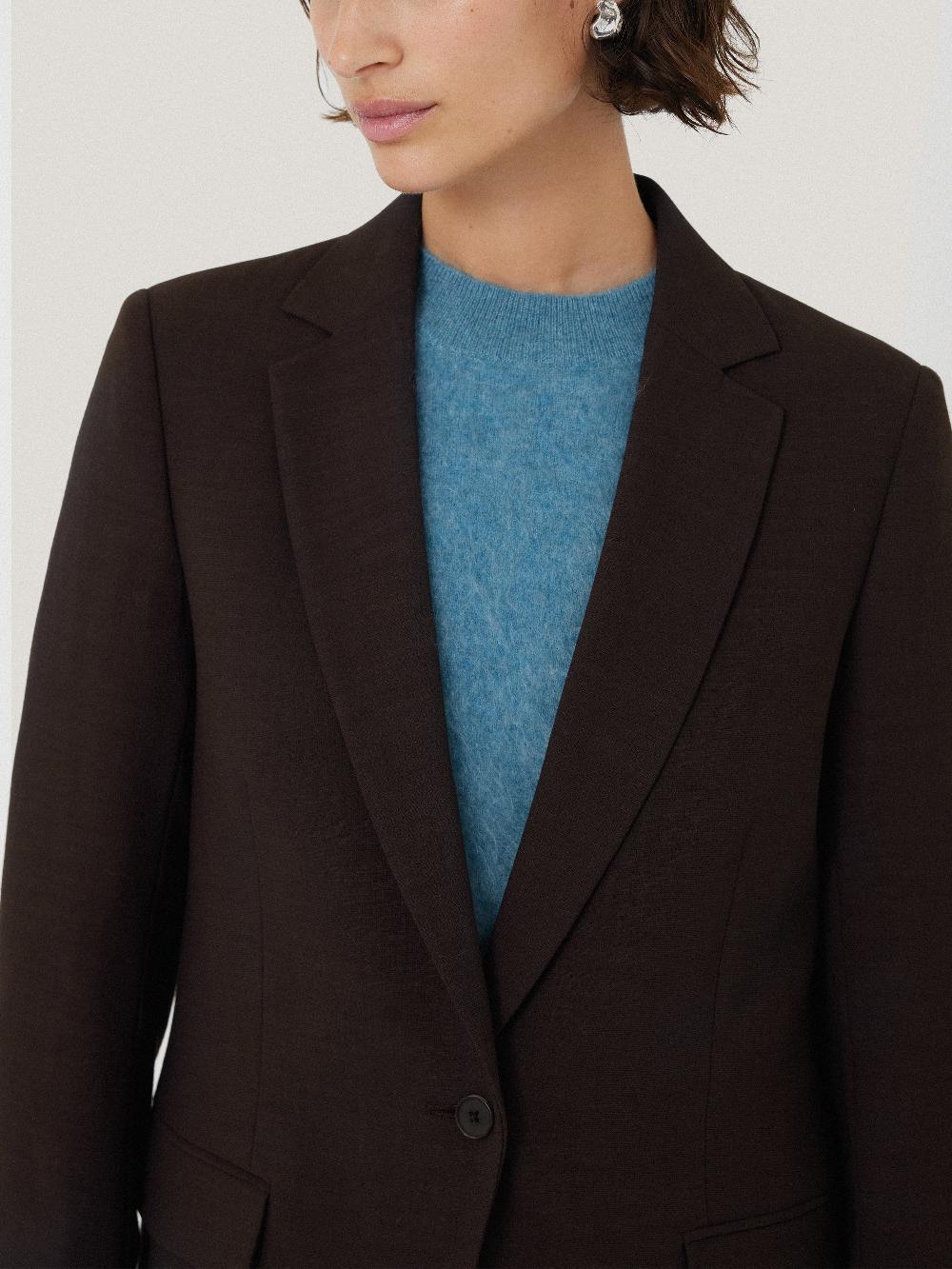 Jigsaw Knox Crosshatch Blazer Brown