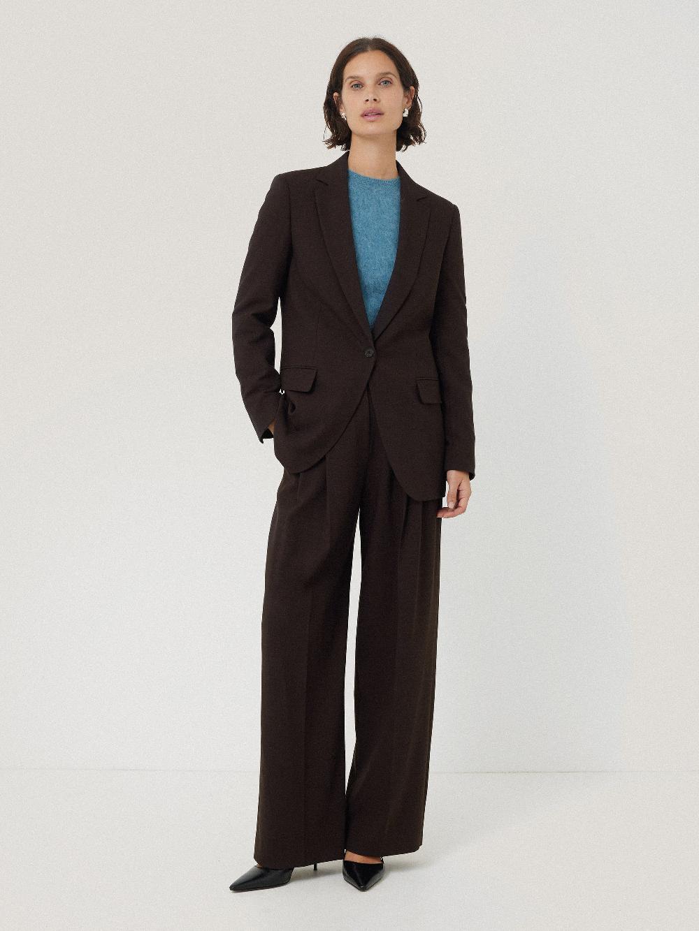 Jigsaw Knox Crosshatch Blazer Brown