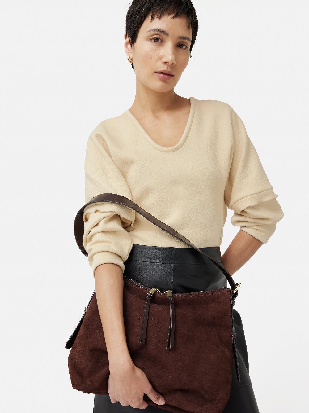 Jigsaw Large Trafalgar Shoulder Bag Burgundy