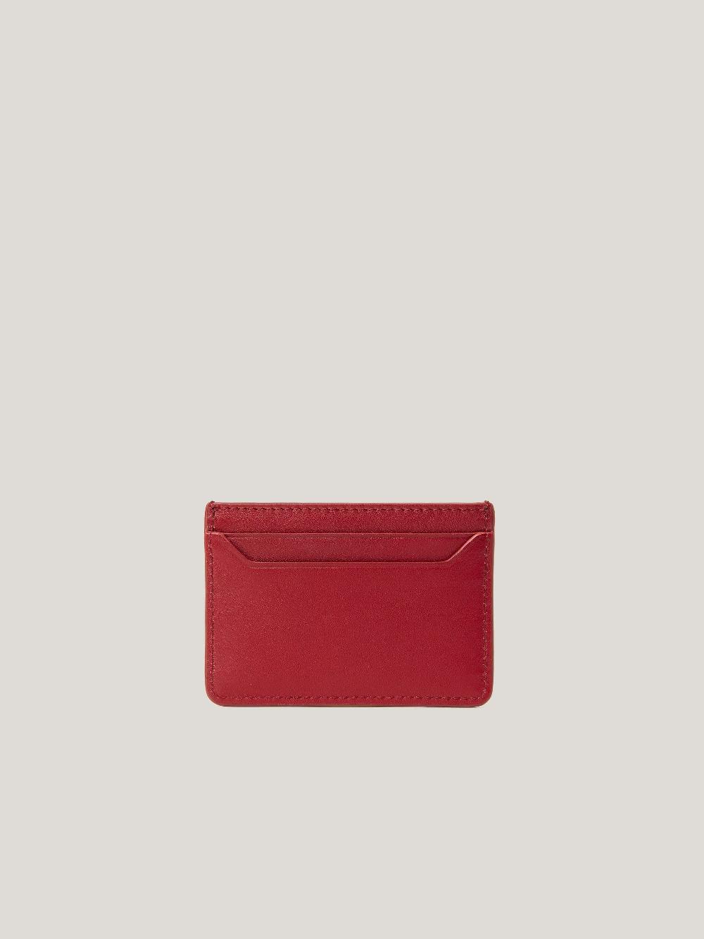 Jigsaw Leather Card Holder RED