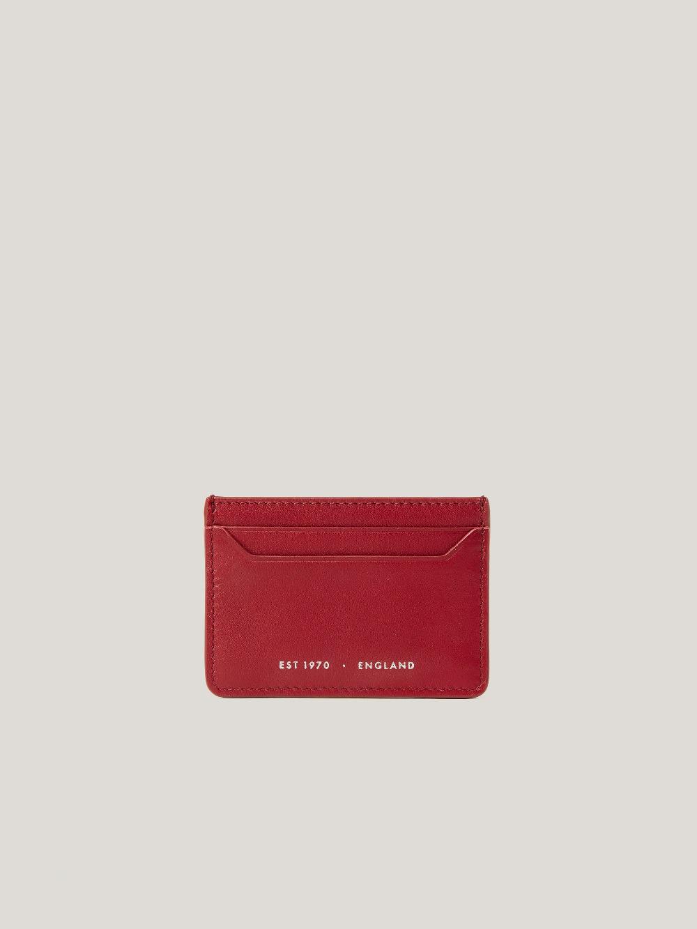 jigsaw Leather Card Holder RED