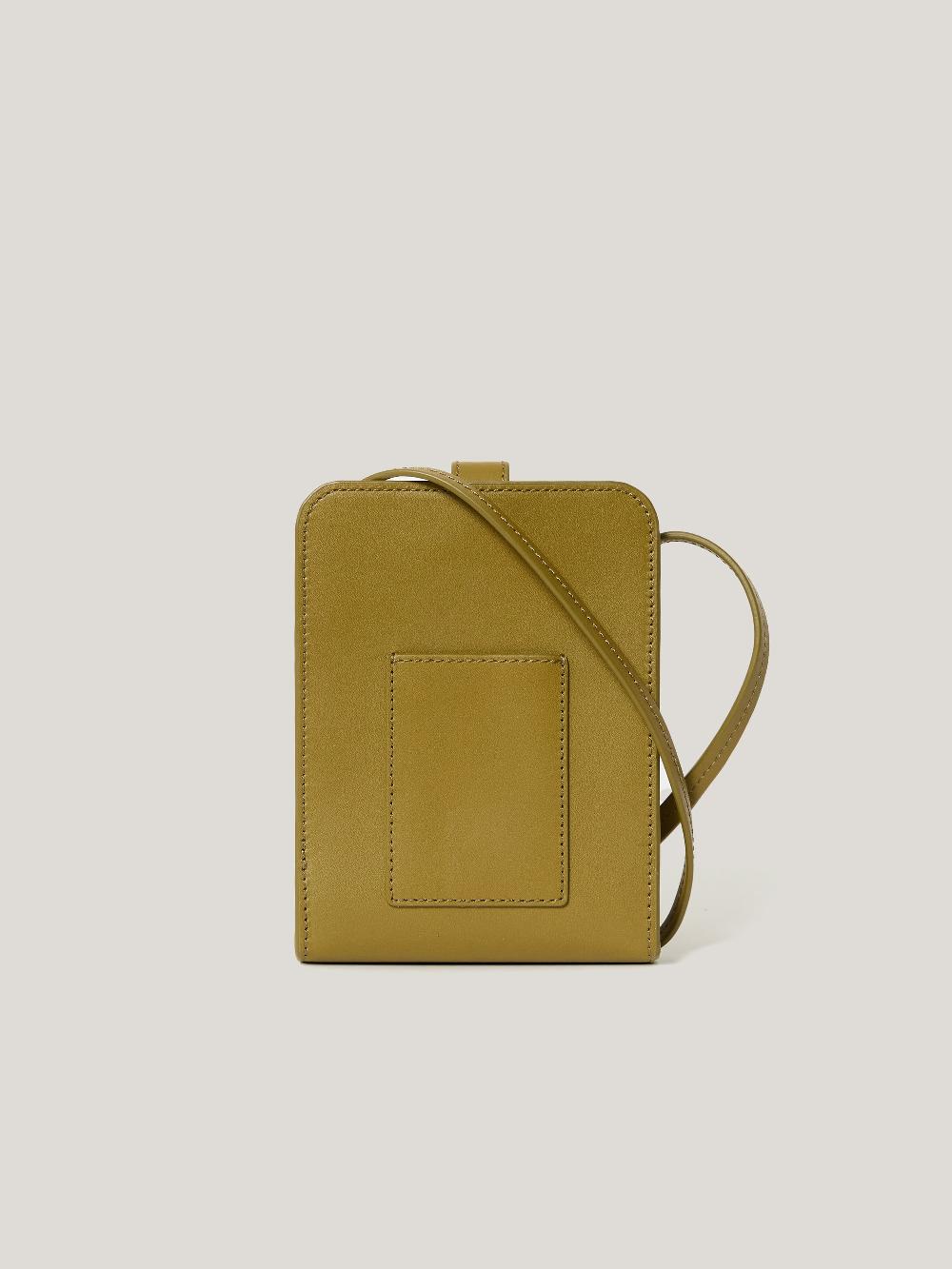 Jigsaw Leather Crossbody Phone Bag Green