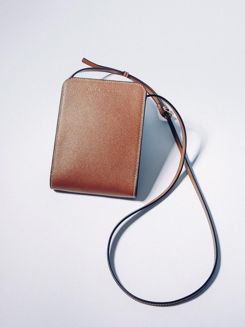 jigsaw Leather Crossbody Phone Bag Tan
