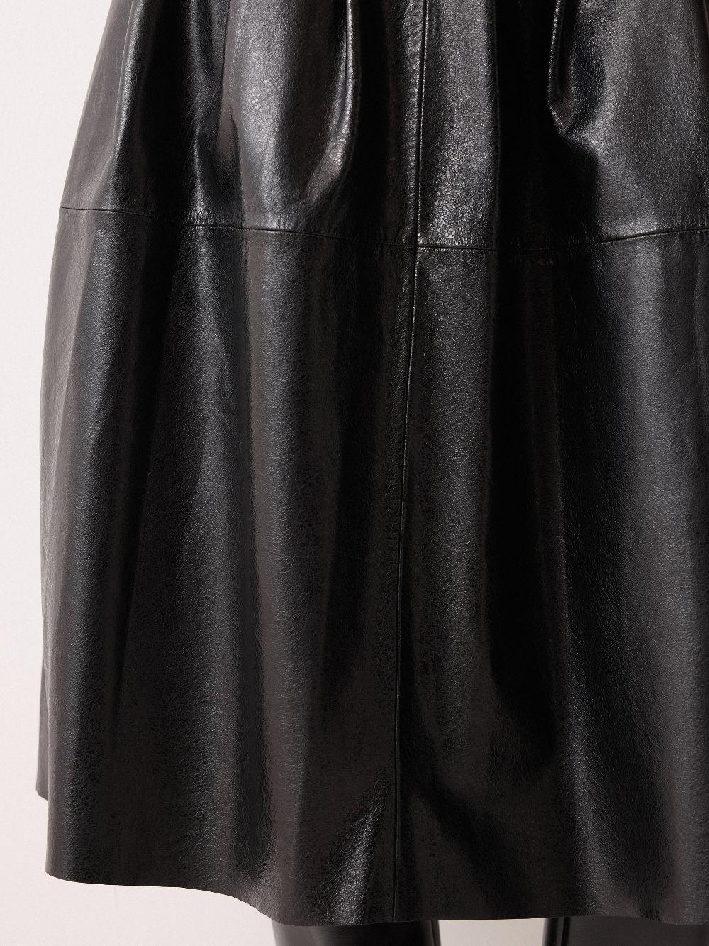 Jigsaw Leather Textured Midi Skirt Black