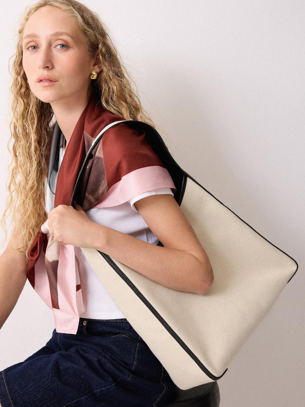 jigsaw Leather Trim Canvas Heckfield Natural