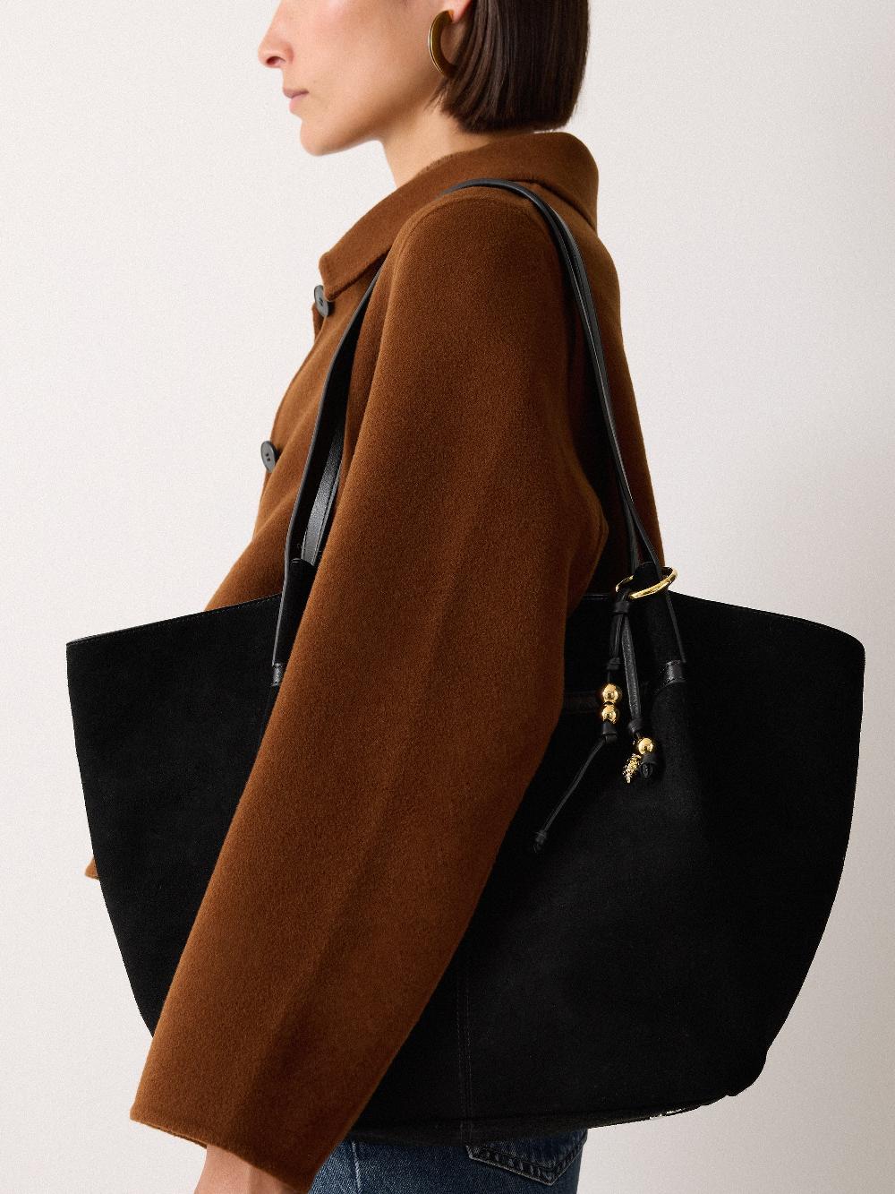 jigsaw Leather Trinkets Bag Charm Black