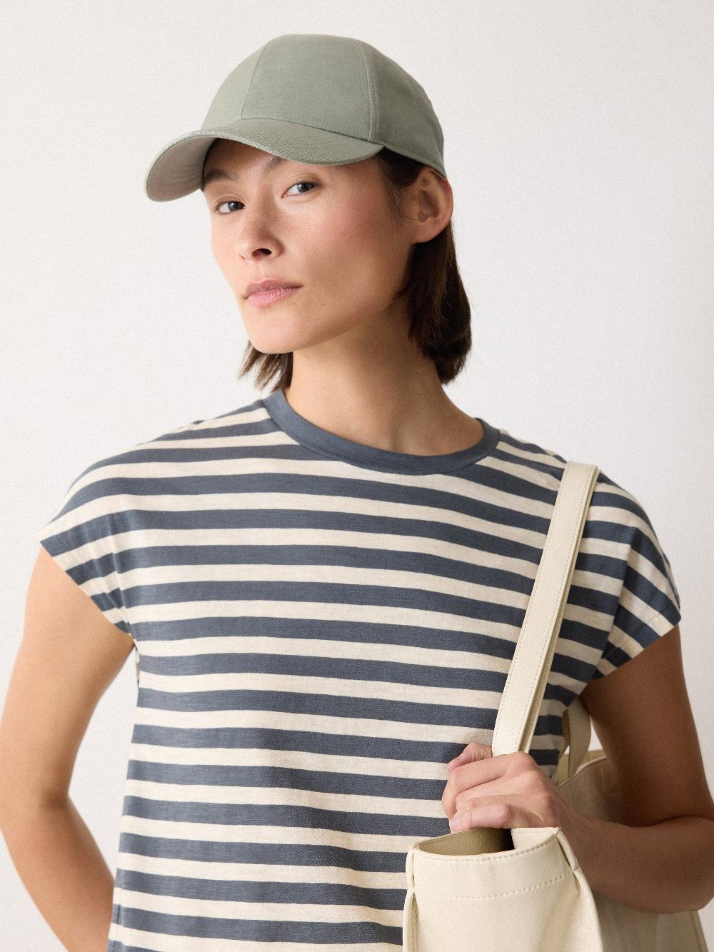 Jigsaw Linen Baseball Cap Blue