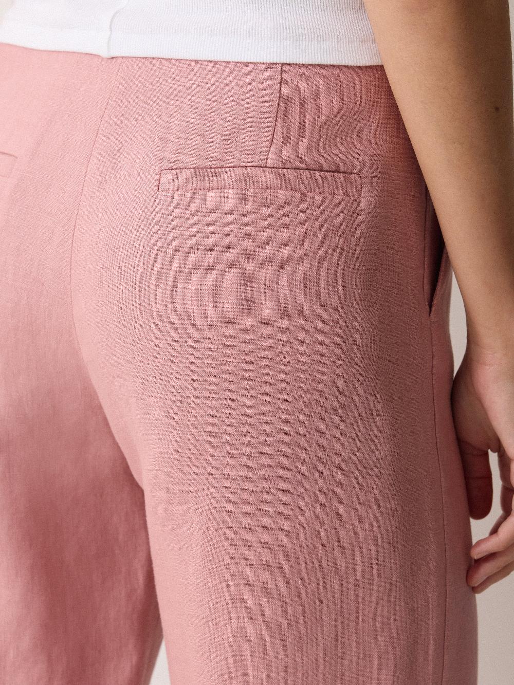 Jigsaw Linen Blake Trouser Pink