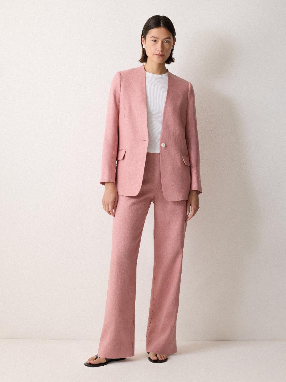 Jigsaw Linen Blake Trouser Pink